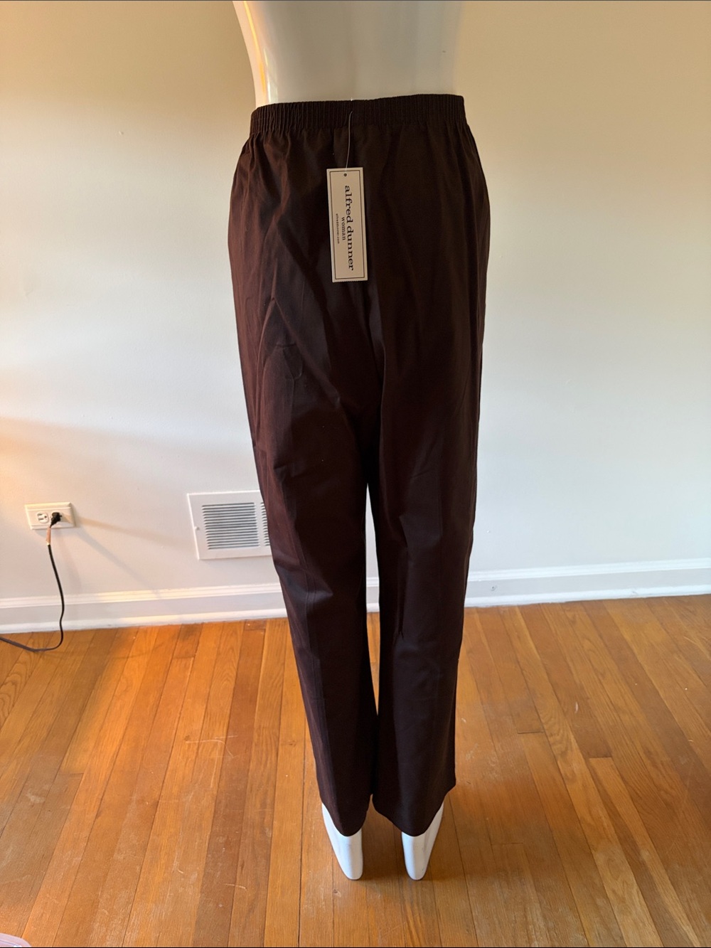 NWT! Alfred Dunner Brown Elastic Waist Pull-on Pant CHOCOLATE - Picture 5 of 7